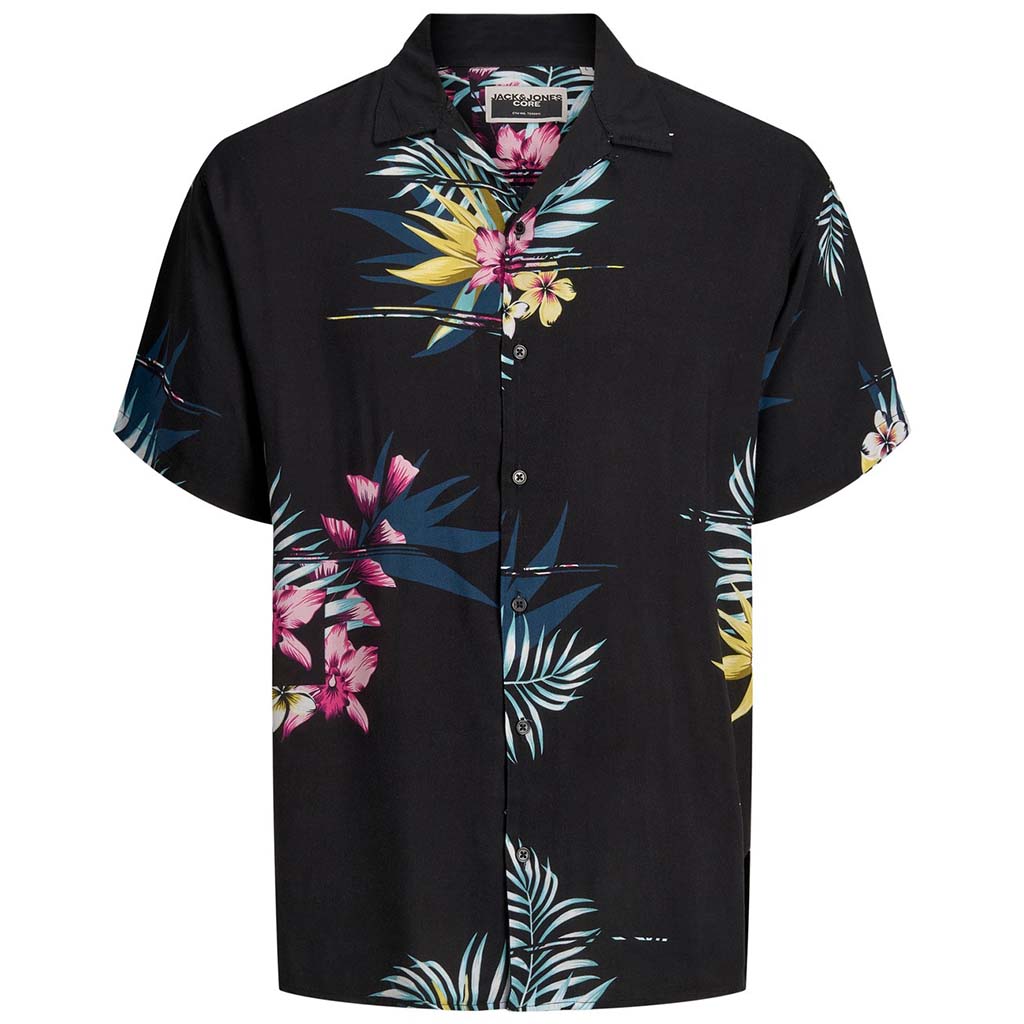 Men’s Floral Short Sleeve Shirt JACK & JONES 12203696 Black